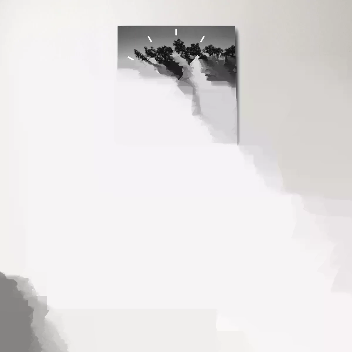 Ceas de perete - Ceas pe sticlă - Liniște până la orizont - 40x40 cm