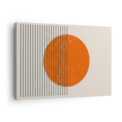 Tablou pe pânză Canvas - Soare minimalist cu linii geometrice - 70x50cm - Întotdeauna soarele - Decorațiune modernă pentru perete pentru living și dormitor ARTTOR