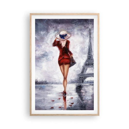 Poster în ramă de stejar deschis - Simboluri pariziene - 61x91 cm