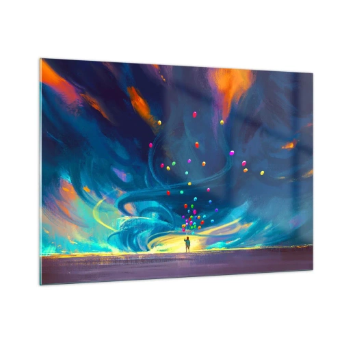 Tablou pe sticlă - Pe un vânt albastru - 100x70 cm