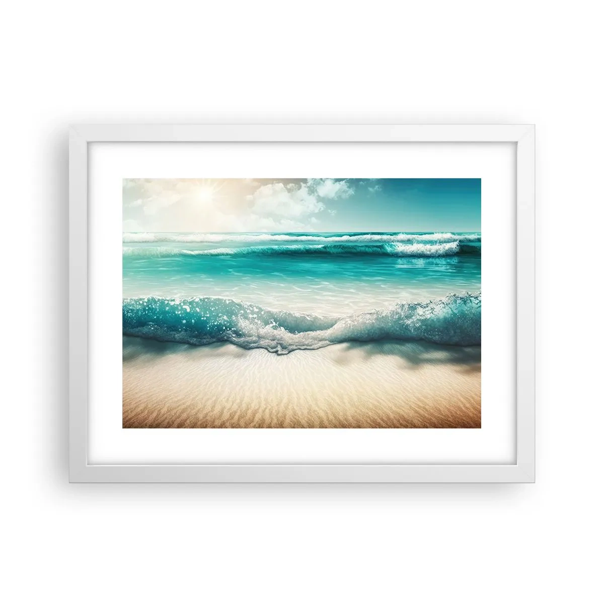 Poster în ramă albă - Calmul oceanului - 40x30 cm