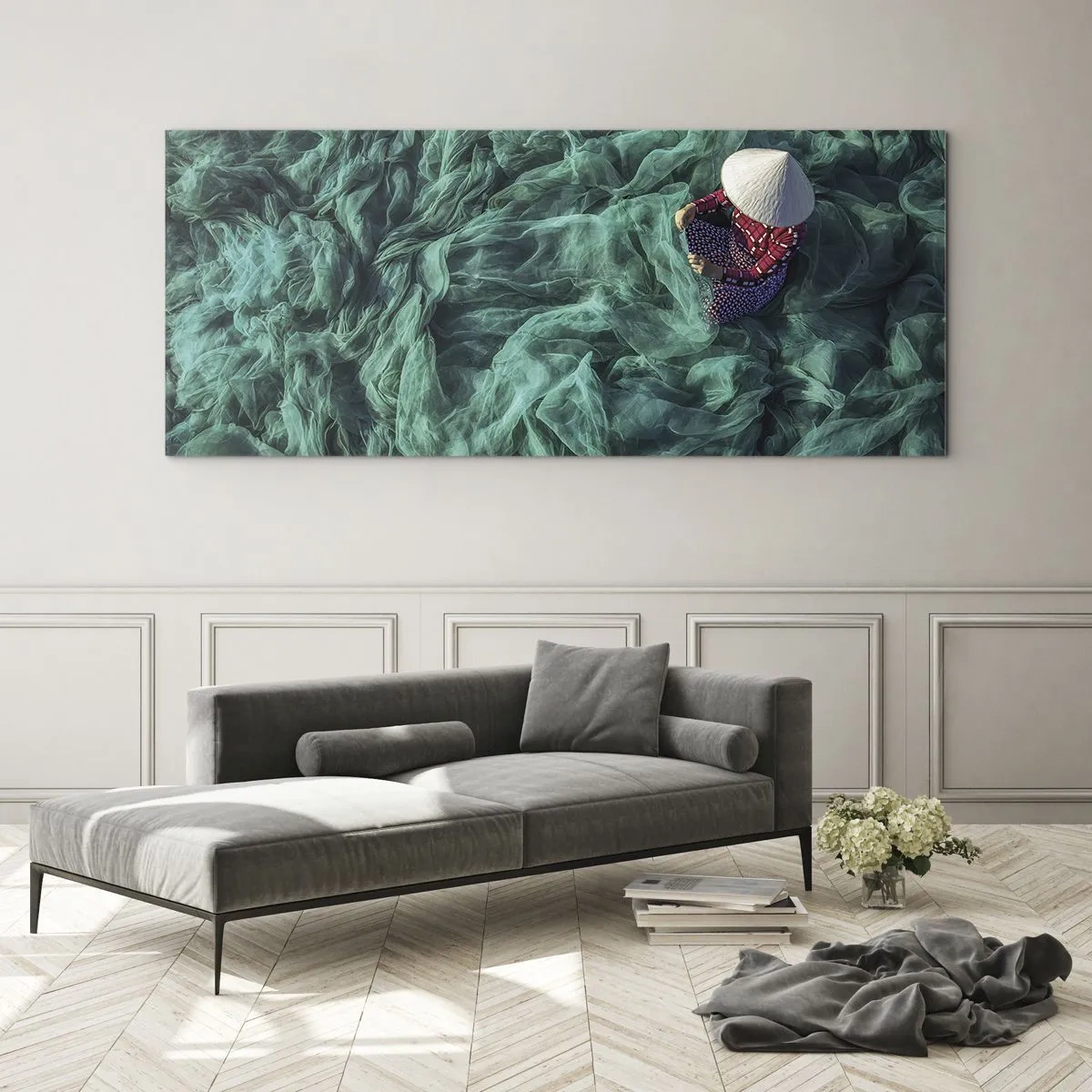 Tablou pe sticlă - Într-o mare de rețea - 100x40 cm
