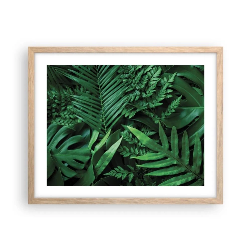 Poster în ramă de stejar deschis - Înfășurate în verde - 50x40 cm