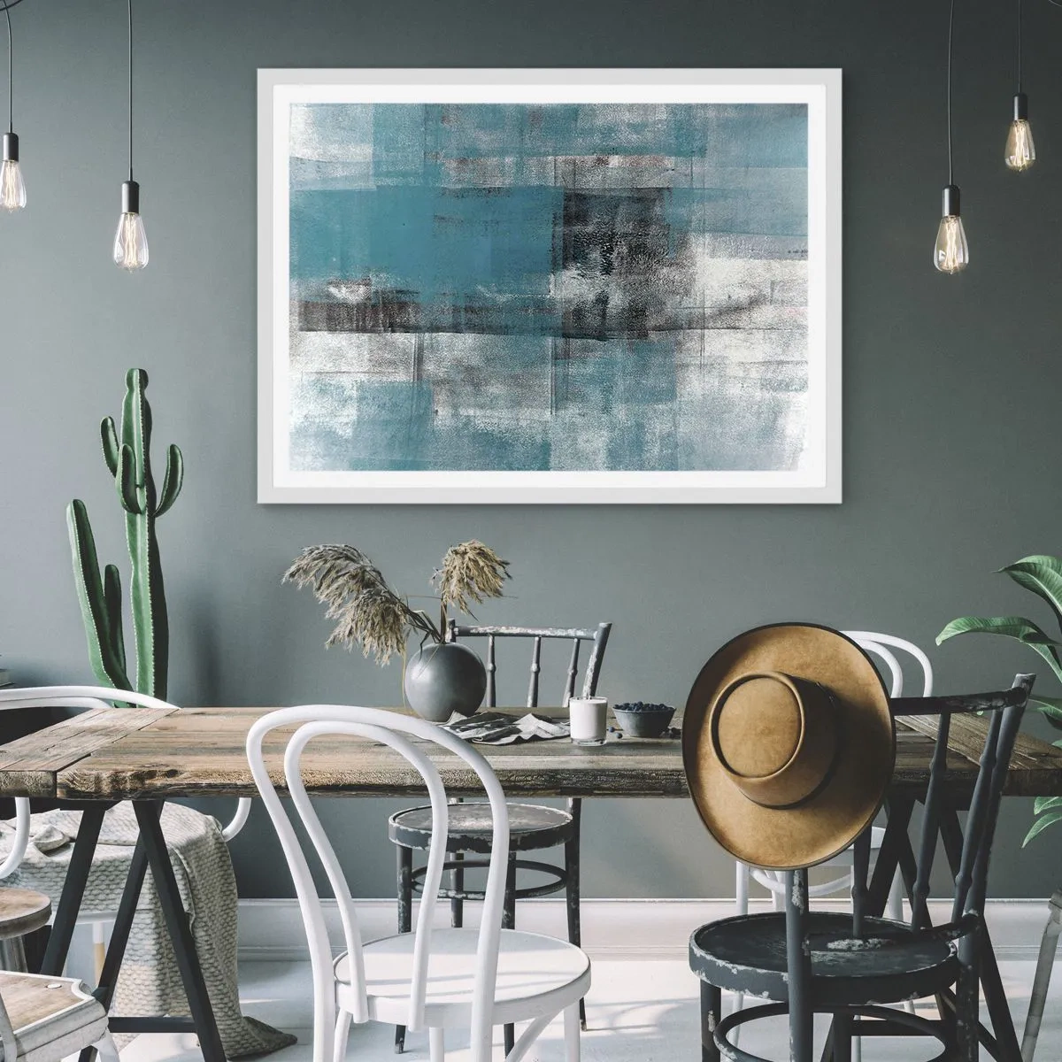 Poster în ramă albă - Apă și aer - 91x61 cm