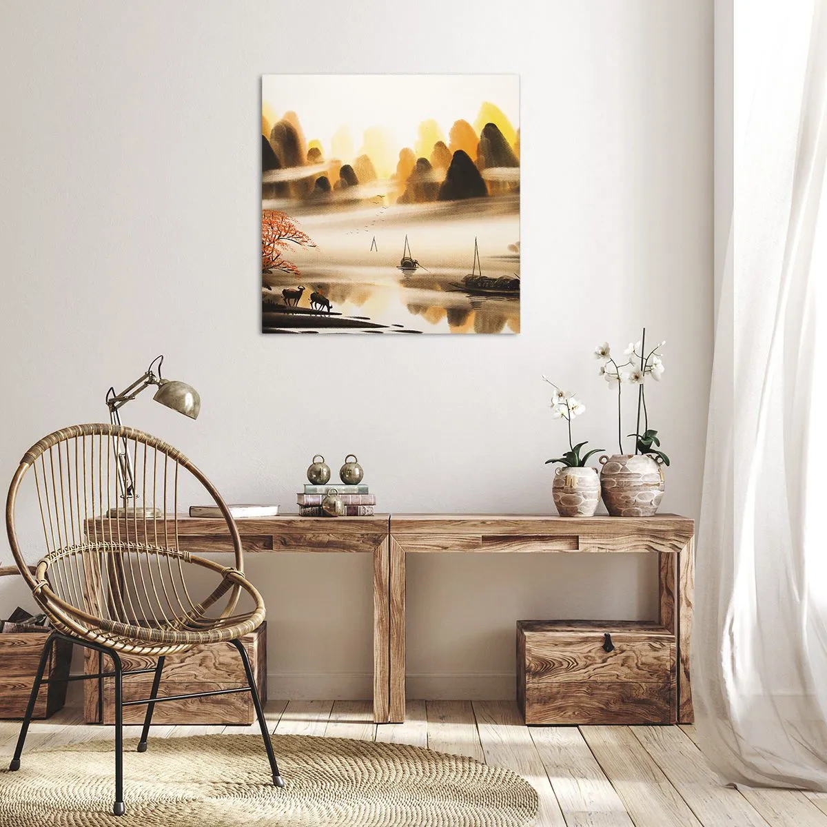 Tablou pe pânză - Mai departe decât Orientul Îndepărtat - 60x60 cm