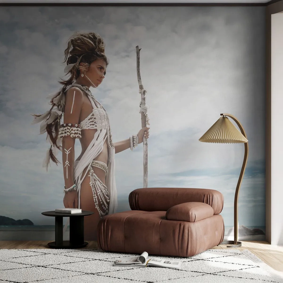 Tapet Premium Sand - Regina tropicelor - Femeie, Rochie etnică, Trib - 100x70 cm
