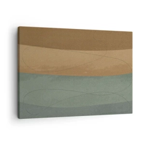 Tablou pe pânză Canvas - Compoziție abstractă în tonuri naturale de pământ - 70x50cm - Compoziție orizontală - Decorațiune modernă pentru perete pentru living și dormitor ARTTOR