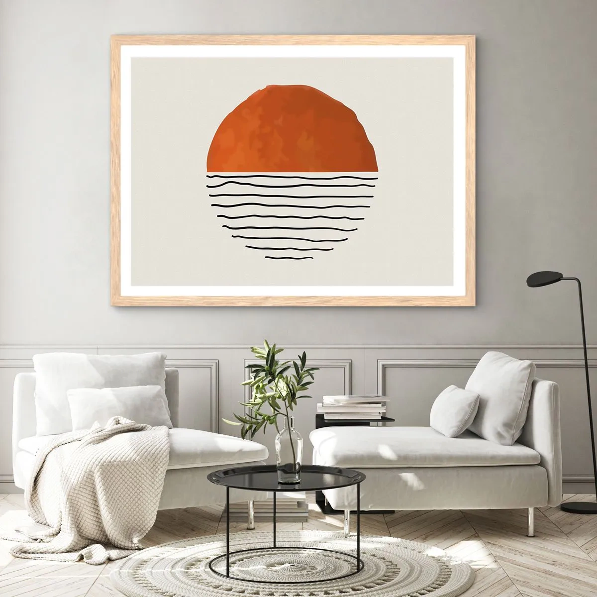 Poster în ramă de stejar deschis - În stil japonez - 91x61 cm