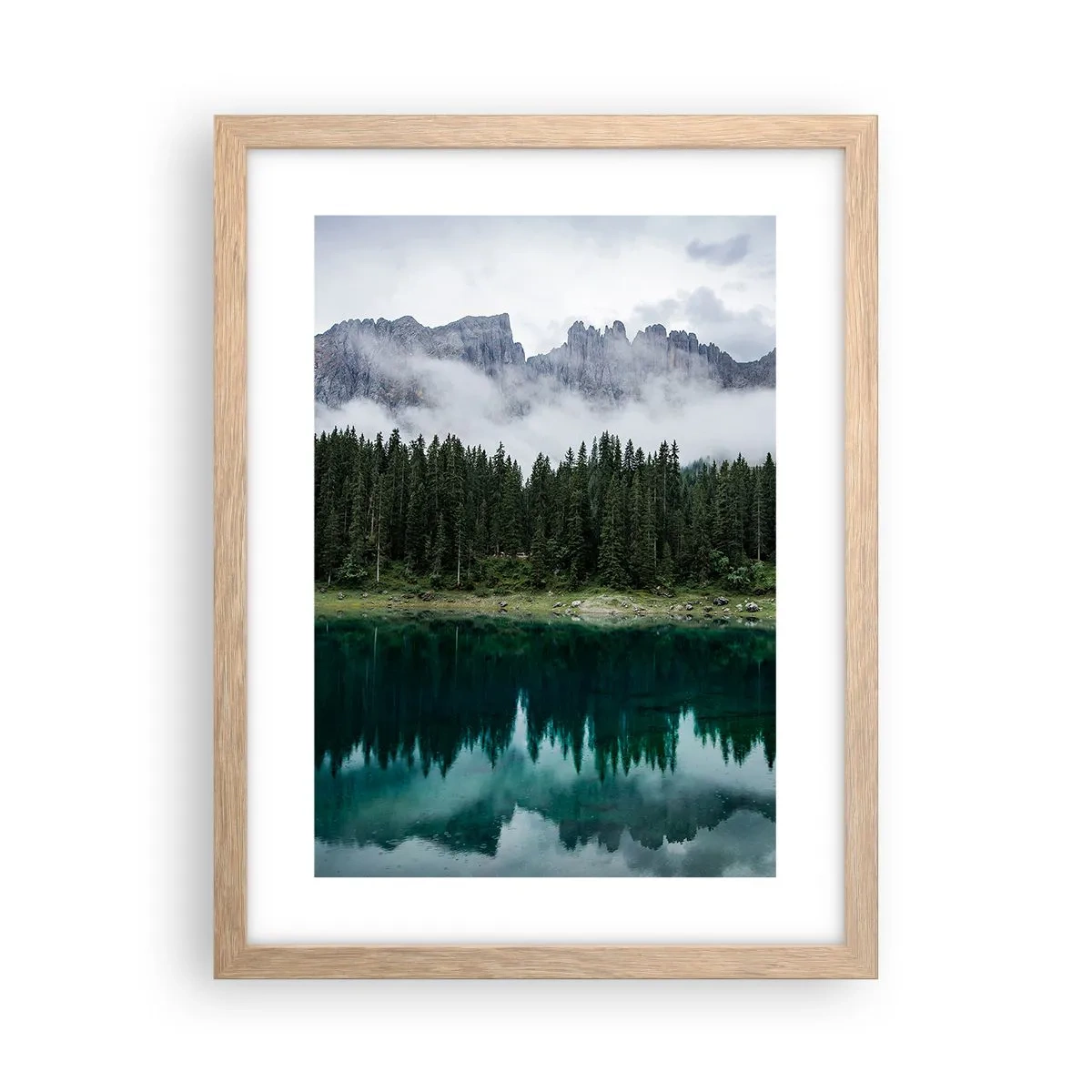 Poster în ramă de stejar deschis - Liniște, liniște, să nu trezim apa care doarme... - 30x40 cm