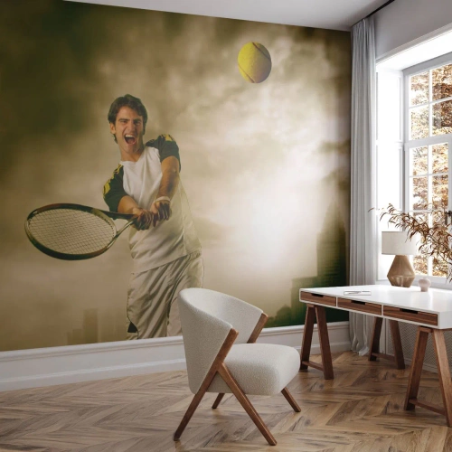Fototapetă personalizată Premium Sand - Energie și bucurie - Sport, Tenis, Jucator de tenis