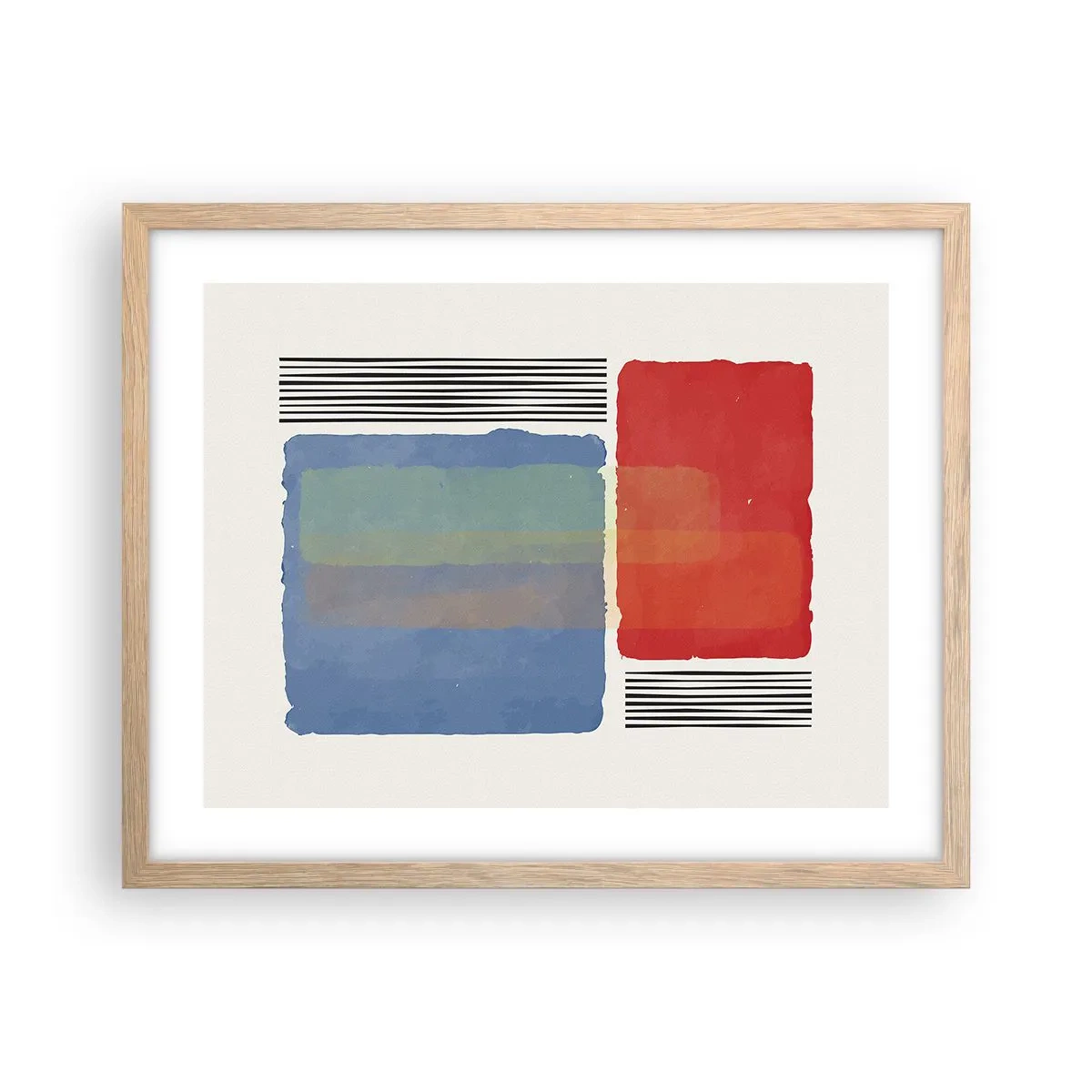 Poster în ramă de stejar deschis - Spiritul și litera geometriei - 50x40 cm