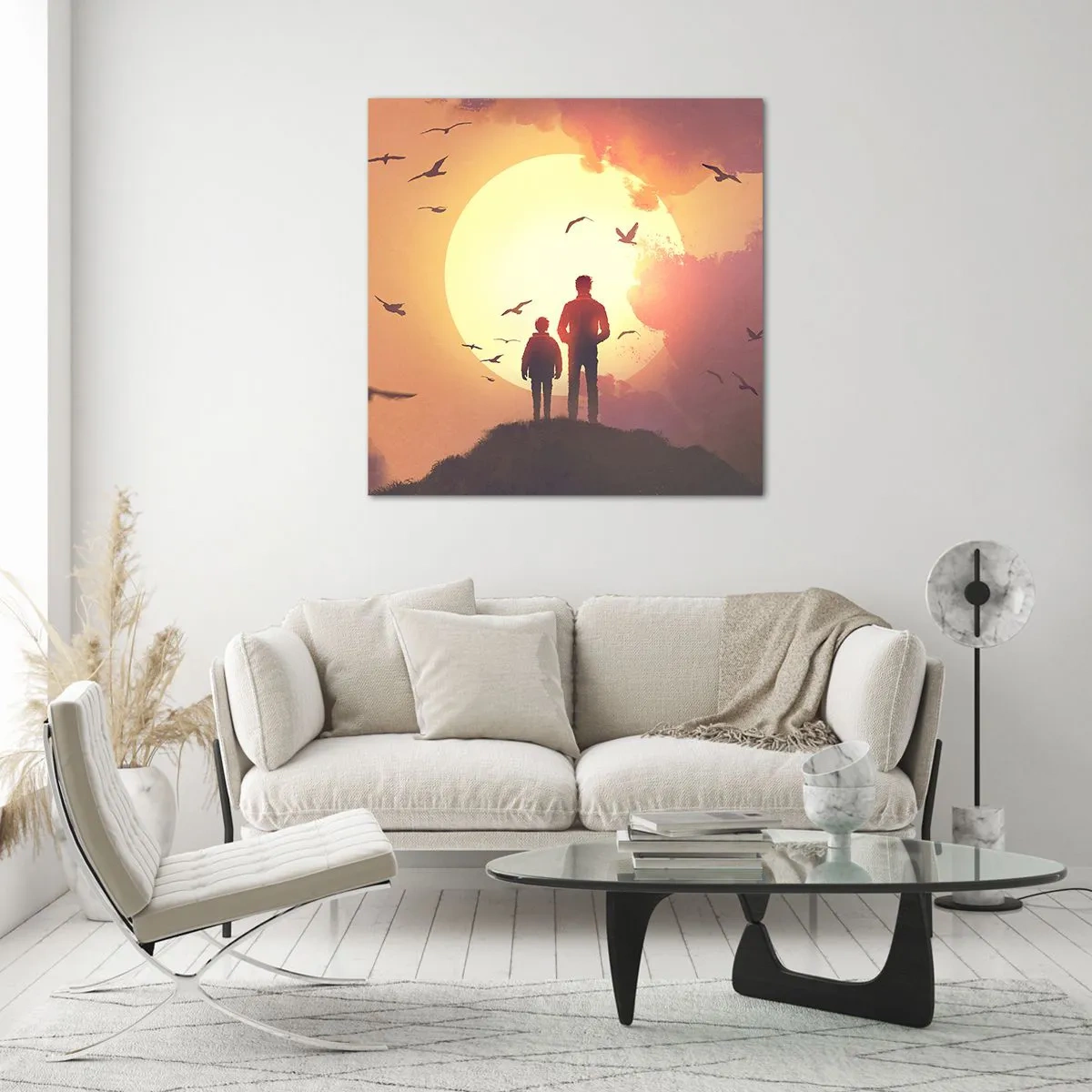 Tablou pe sticlă - Față în față cu soarele - 30x30 cm