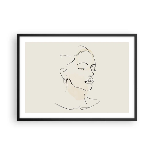 Poster în ramă neagră - Cu o linie sigură - 70x50 cm