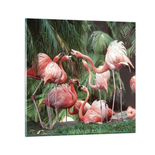 Tablou pe sticlă - Bârfa de după-amiază - 50x50 cm