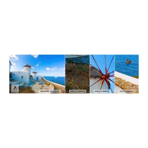 Mostră de Tapet Standard Eco - Vânt albastru dinspre mare - Arhitectură, Peisaj, Grecia - 100x30 cm