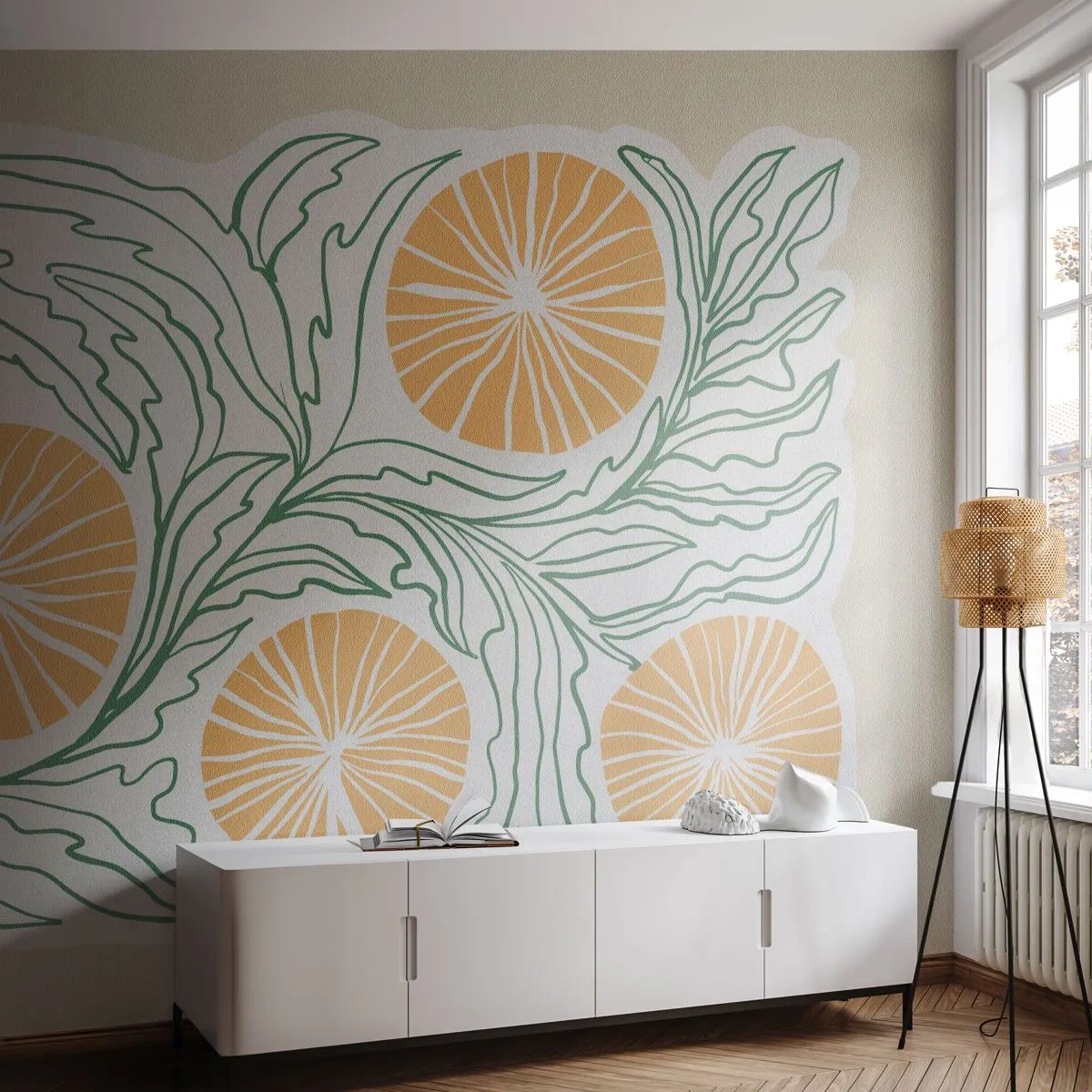Tapet Standard Eco - Etnic cu o notă de abstracție - Boho, Lămâie, Minimalism - 250x175 cm