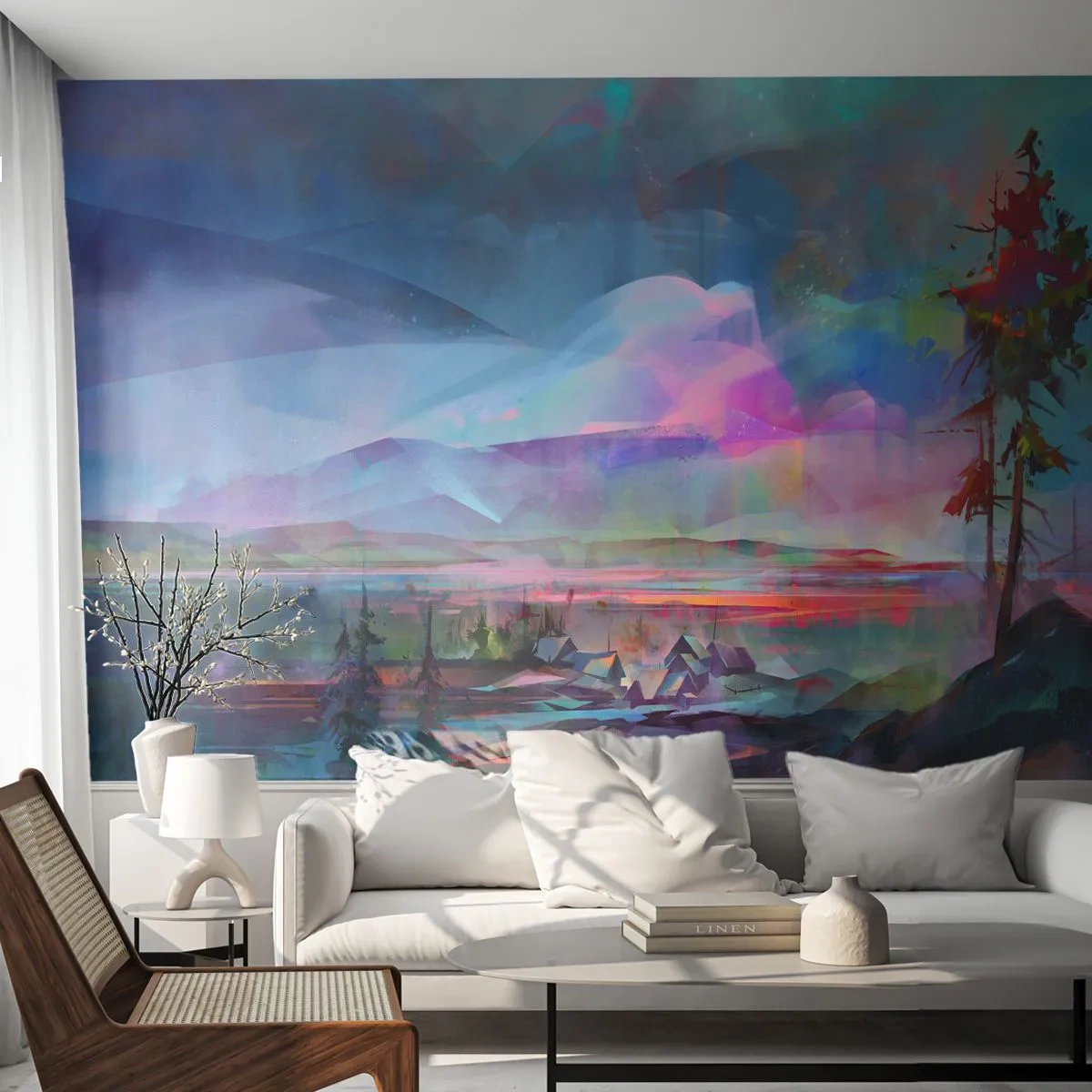 Tapet Standard Eco - Sub un cer binevoitor - Abstracția, Peisaj, Munţi - 350x256 cm