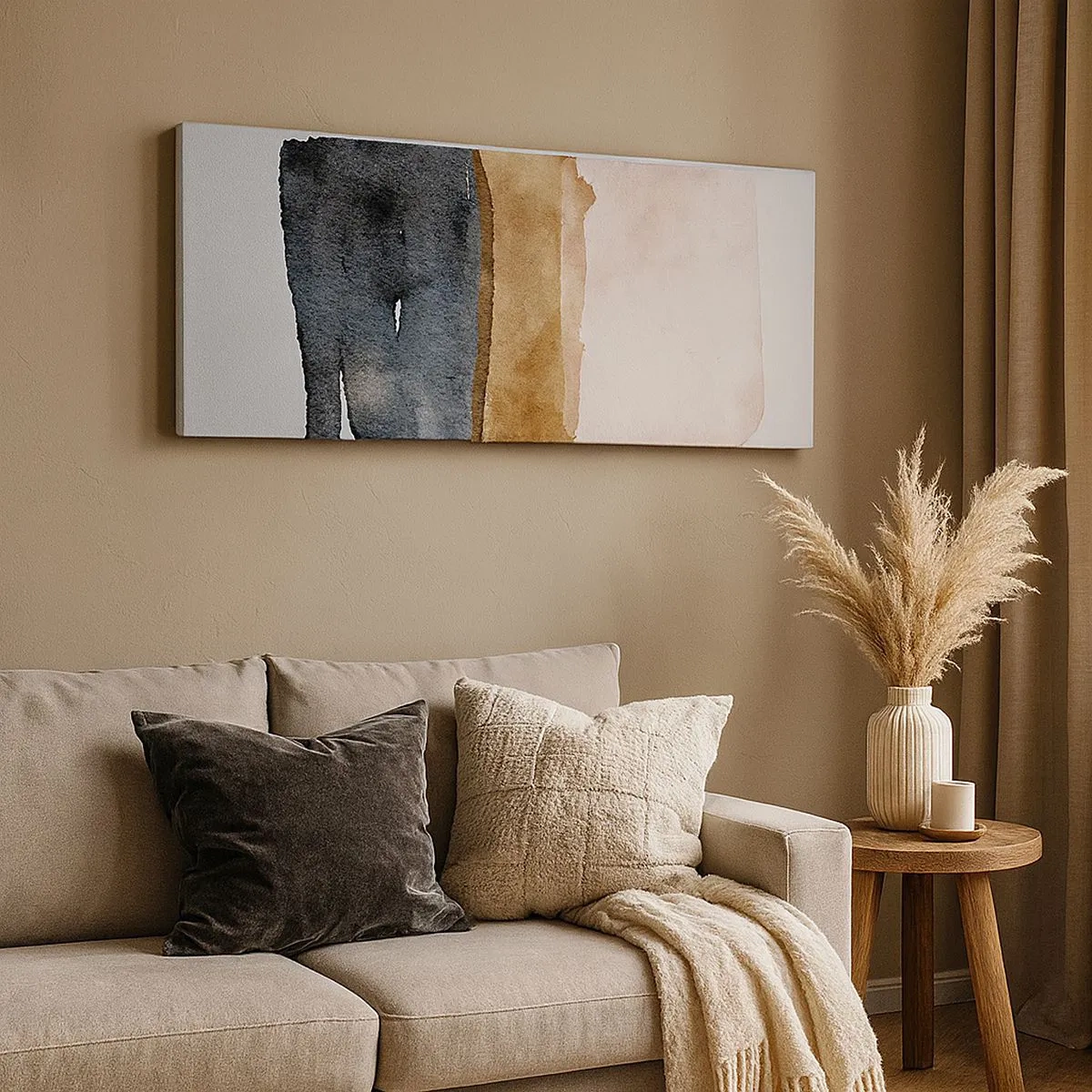 Tablou pe pânză - Compoziția culorilor pământului - 100x40 cm