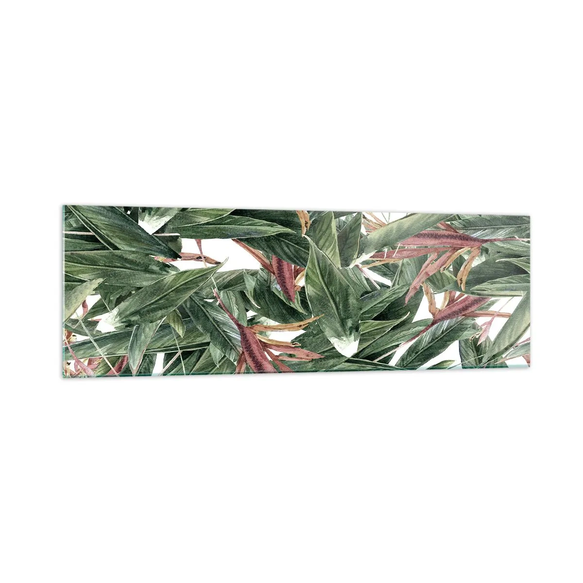 Tablou pe sticlă - Tufișuri de smarald și liliac - 160x50 cm