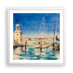 Poster în ramă albă - Laguna însorită - 50x50 cm