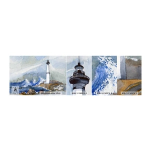 Mostră tapet autocolant Deluxe Sticker - Împotriva întunericului și a furtunii - Far, Peisaj, Ocean - 100x30 cm