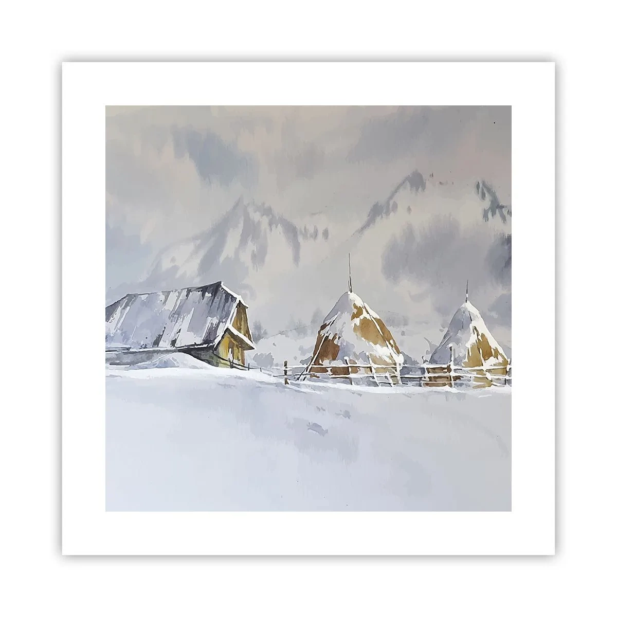 Poster - Într-o vale înzăpezită - 40x40 cm