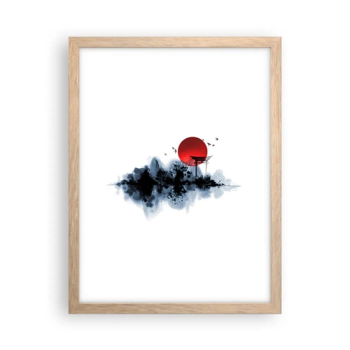 Poster în ramă de stejar deschis - O vedere japoneză - 30x40 cm