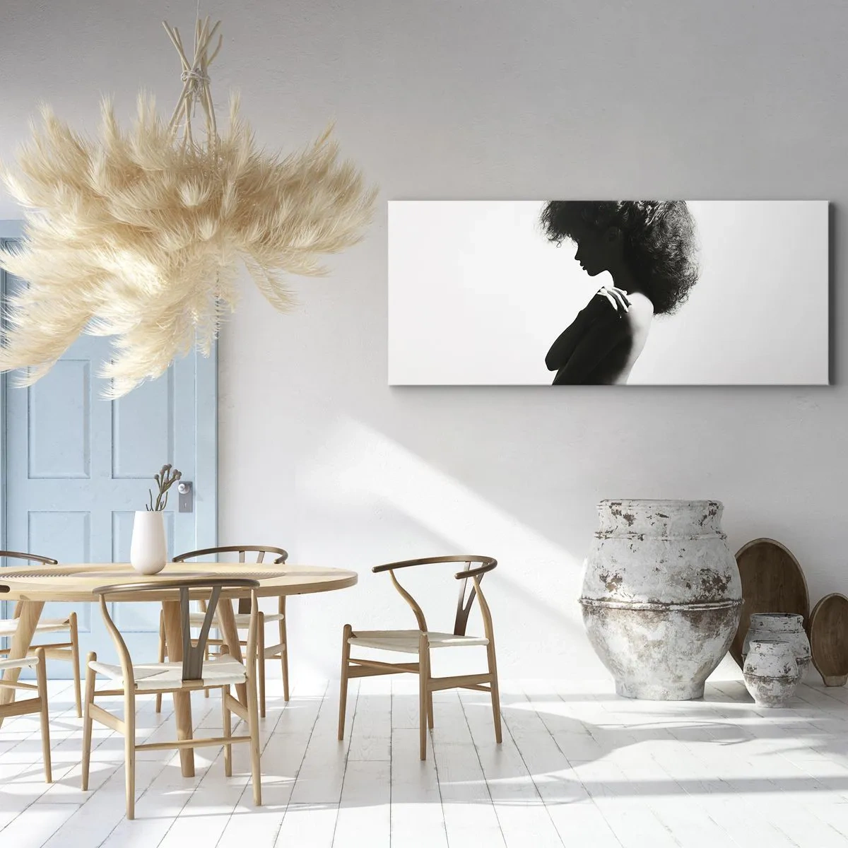 Tablou pe pânză - Ca o floare pe o tulpină subțire - 100x40 cm