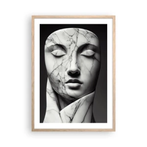 Poster în ramă de stejar deschis - Forme de marmură - 50x70 cm