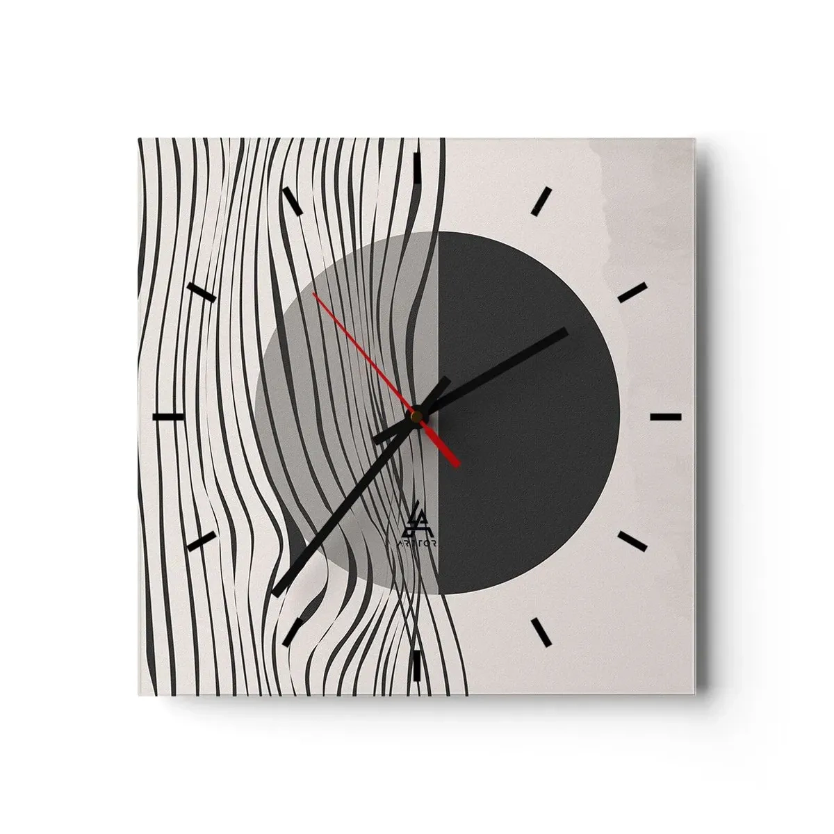 Ceas de perete - Ceas pe sticlă - Semicompunere - 40x40 cm