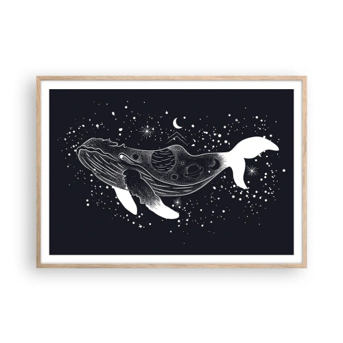 Poster în ramă de stejar deschis - În oceanul universului - 100x70 cm
