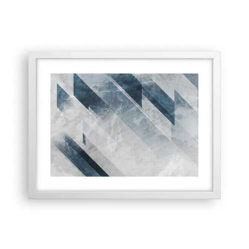 Poster în ramă albă - Compoziția spațială - mișcarea griului - 40x30 cm