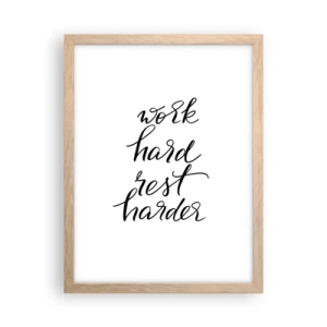 Poster în ramă de stejar deschis - Echilibrul vieții - 30x40 cm