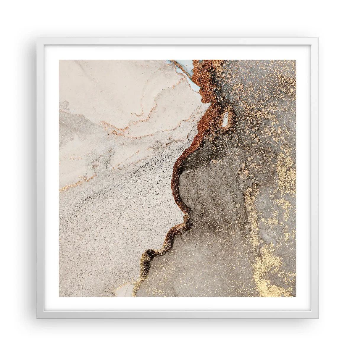 Poster în ramă albă - La granița culorilor - 60x60 cm