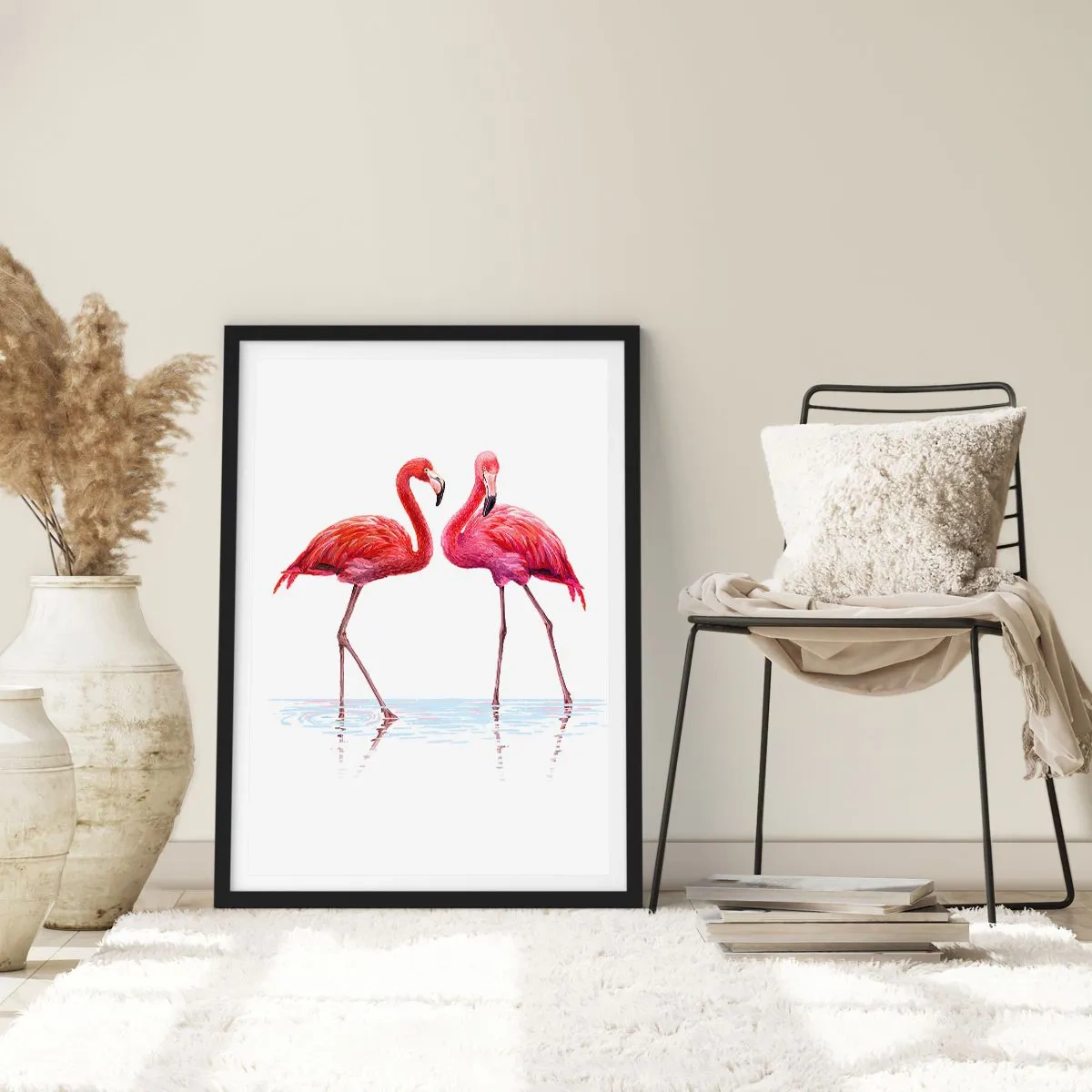 Poster în ramă neagră - Pink randez-vous - 70x100 cm