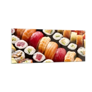 Tablou pe sticlă - Culorile și aromele Asiei - 100x40 cm