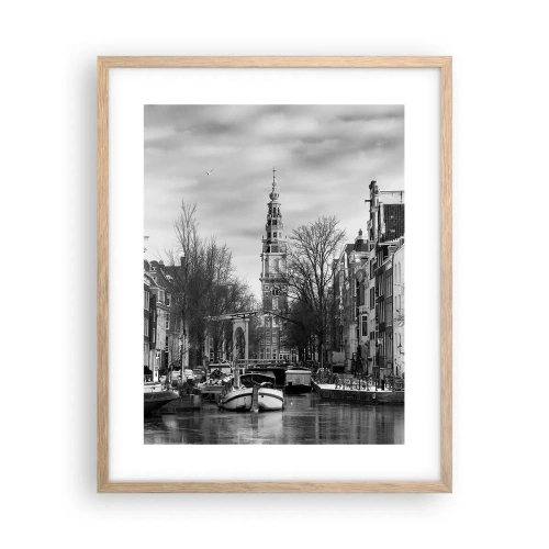 Poster în ramă de stejar deschis - Amsterdam vibes - 40x50 cm