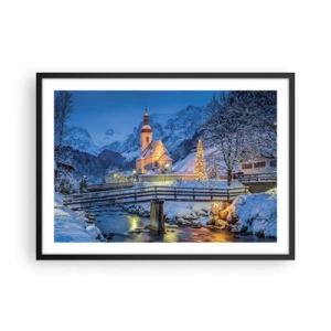 Poster în ramă neagră - Spiritul Crăciunului - 70x50 cm