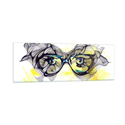 Tablou pe sticlă - Prin ochelari albaștri - 90x30 cm