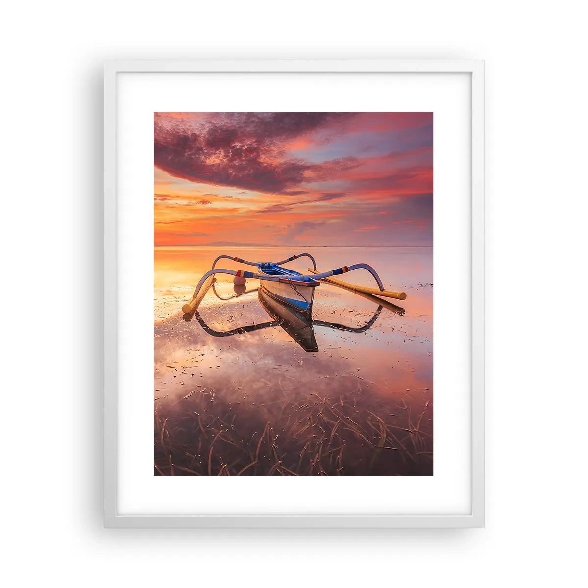 Poster în ramă albă - Liniștea unei seri tropicale - 40x50 cm