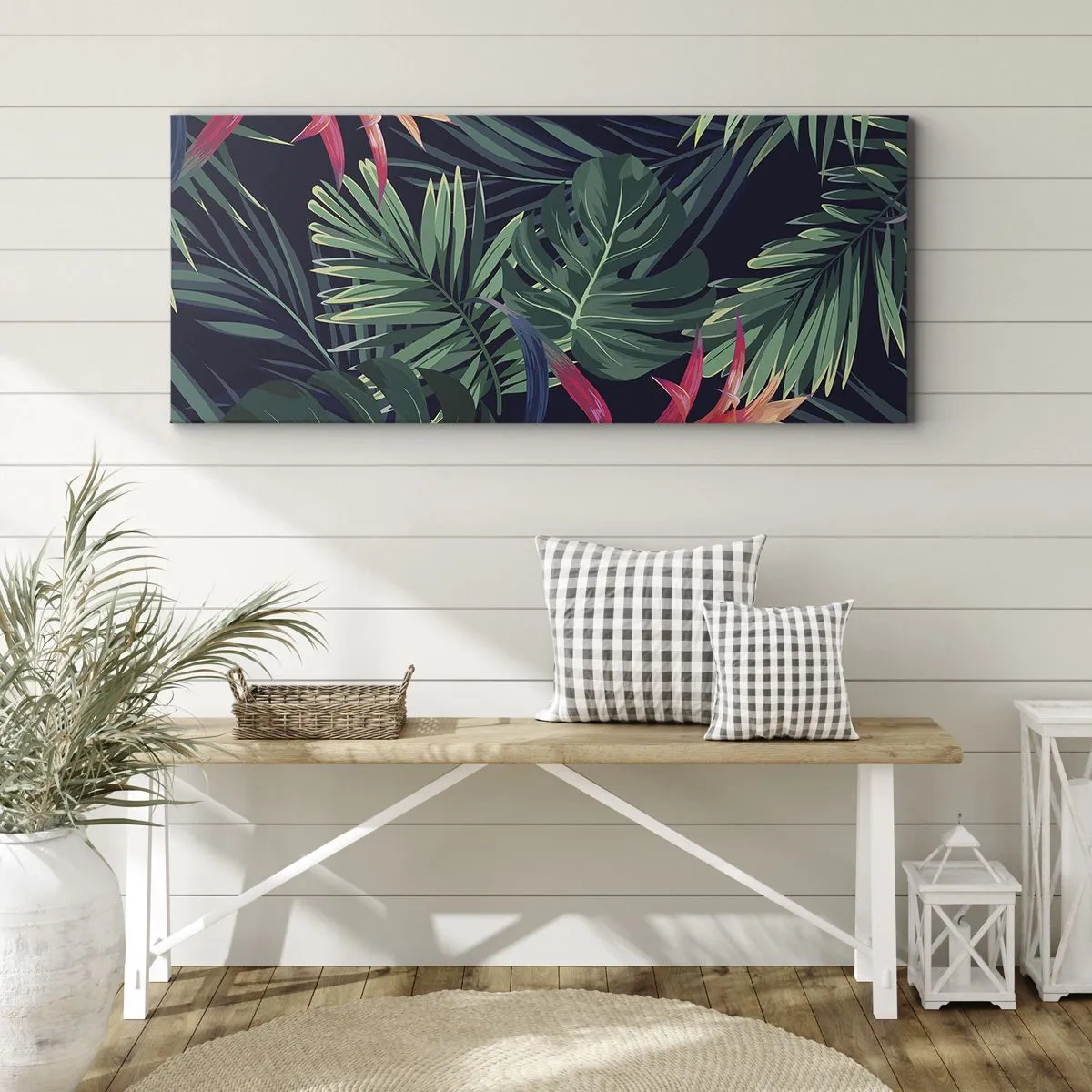 Tablou pe pânză - Flacăra verde - 100x40 cm