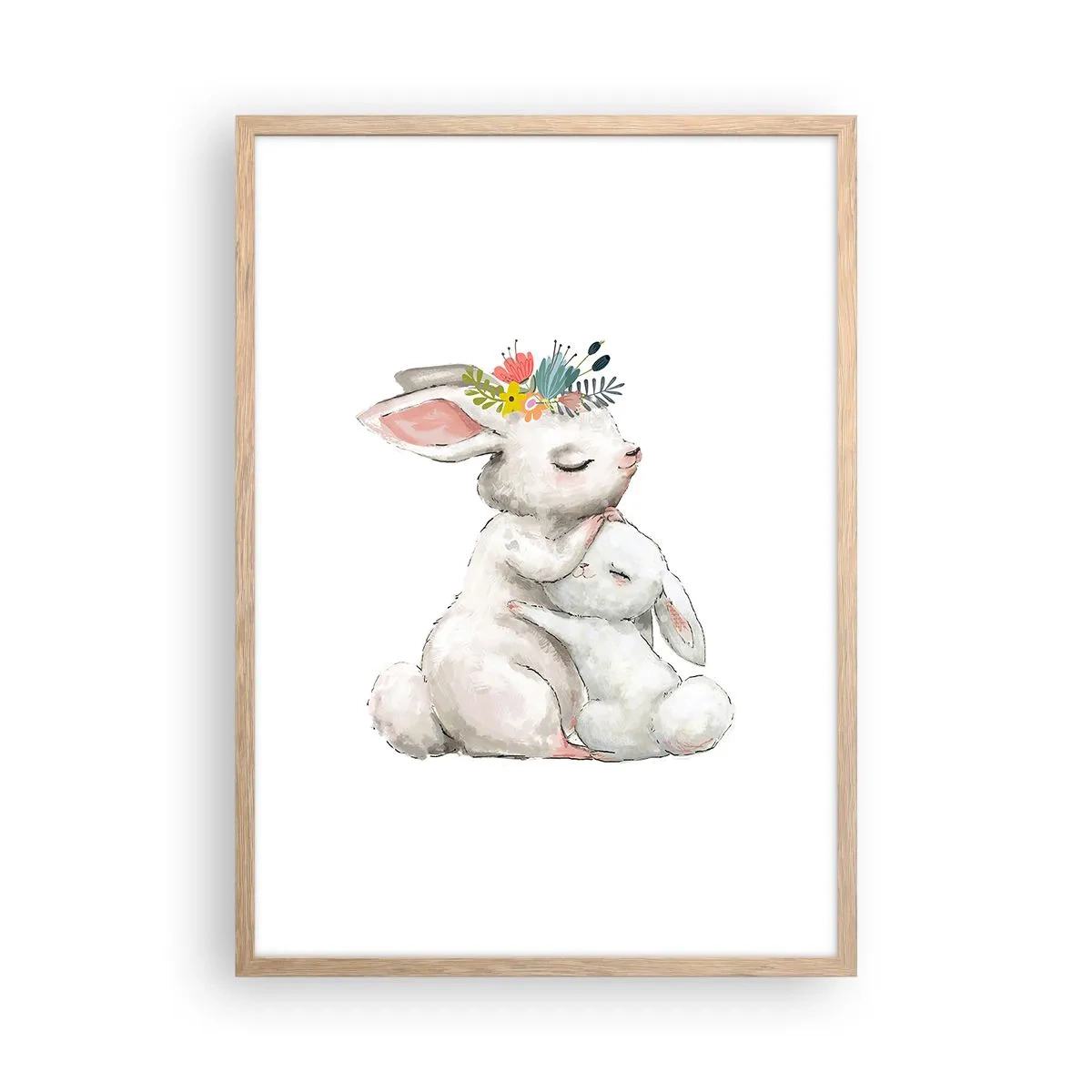 Poster în ramă de stejar deschis - Ca la mama - 50x70 cm