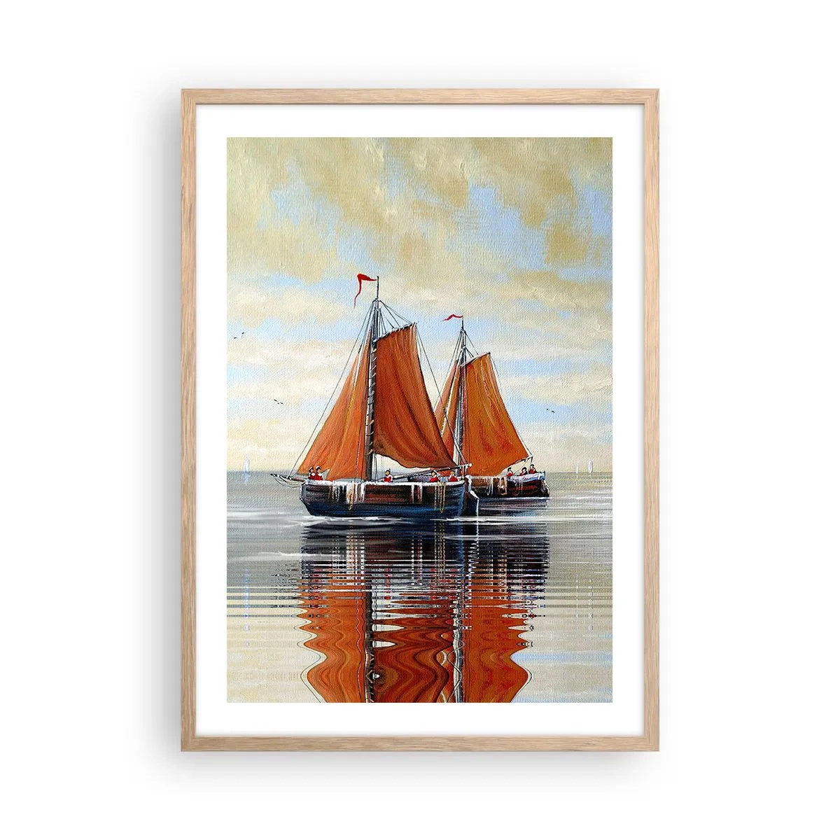 Poster în ramă de stejar deschis - Hei, marinarule, navighează... - 50x70 cm