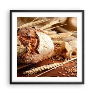 Poster în ramă neagră - Apetisantă, parfumată, crocantă - 50x50 cm