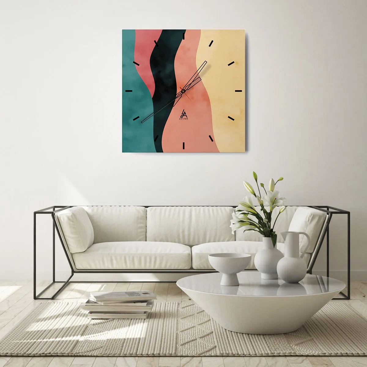 Ceas de perete - Ceas pe sticlă - Neconformitate compatibilă - 40x40 cm