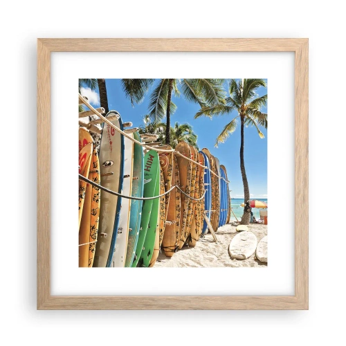 Poster în ramă de stejar deschis - Distracție însorită - 30x30 cm