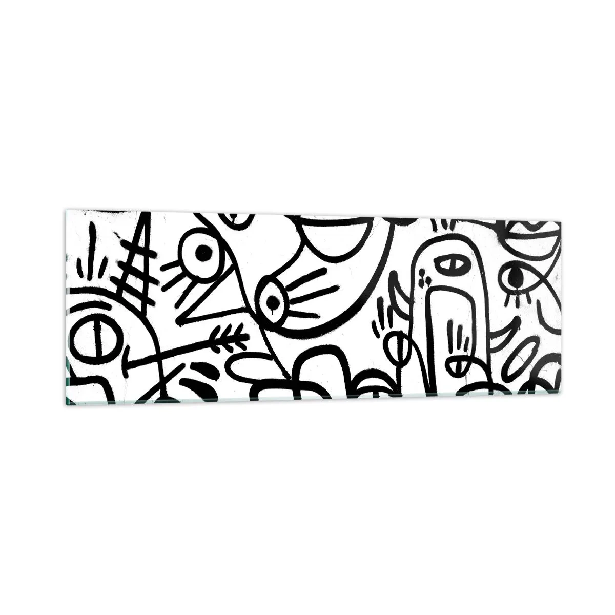 Tablou pe sticlă - Chipuri și miraje - 90x30 cm