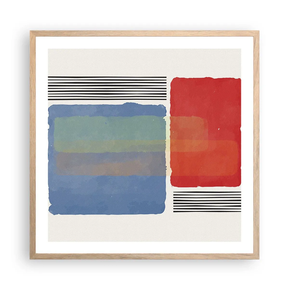 Poster în ramă de stejar deschis - Spiritul și litera geometriei - 60x60 cm