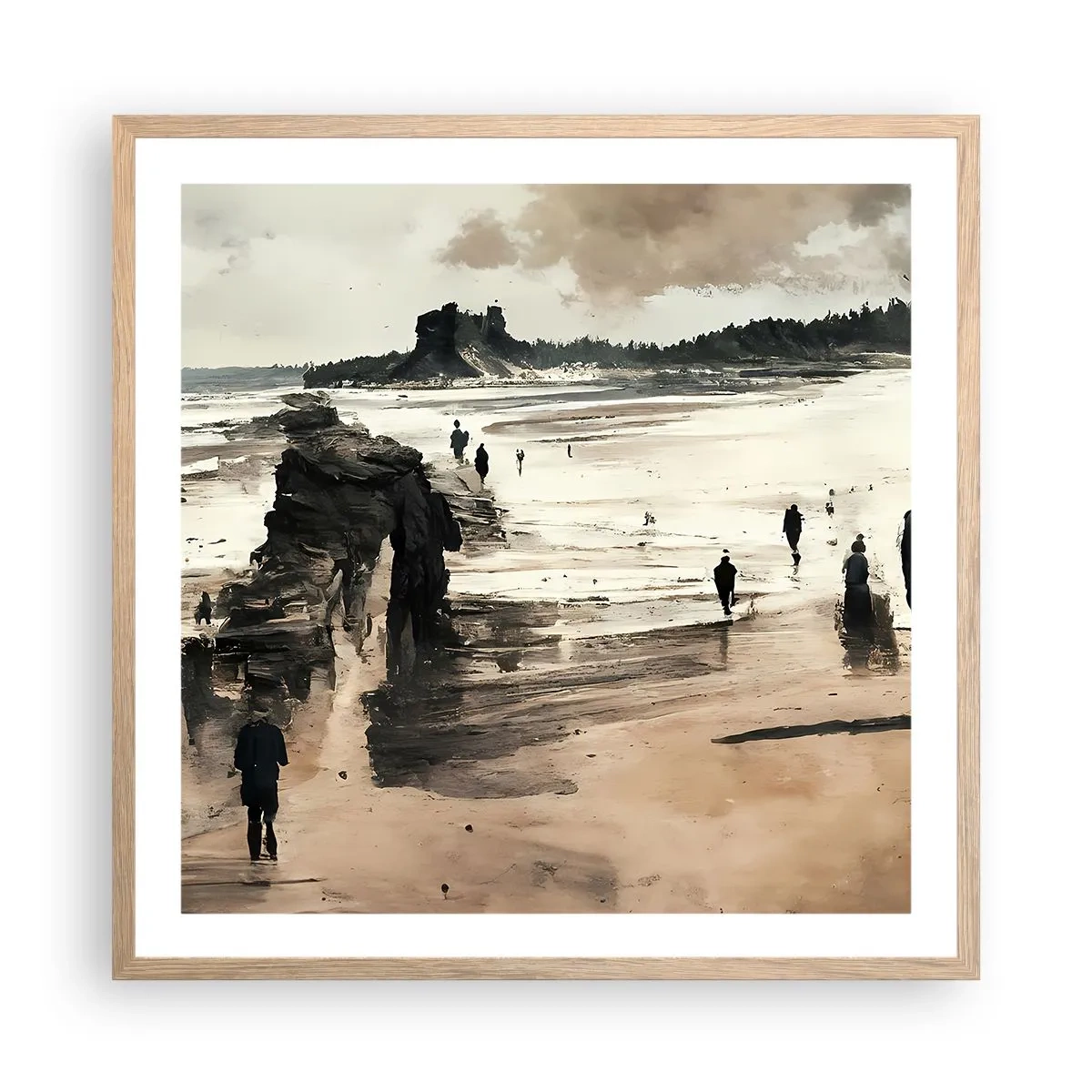 Poster în ramă de stejar deschis - Reamintiți - 60x60 cm