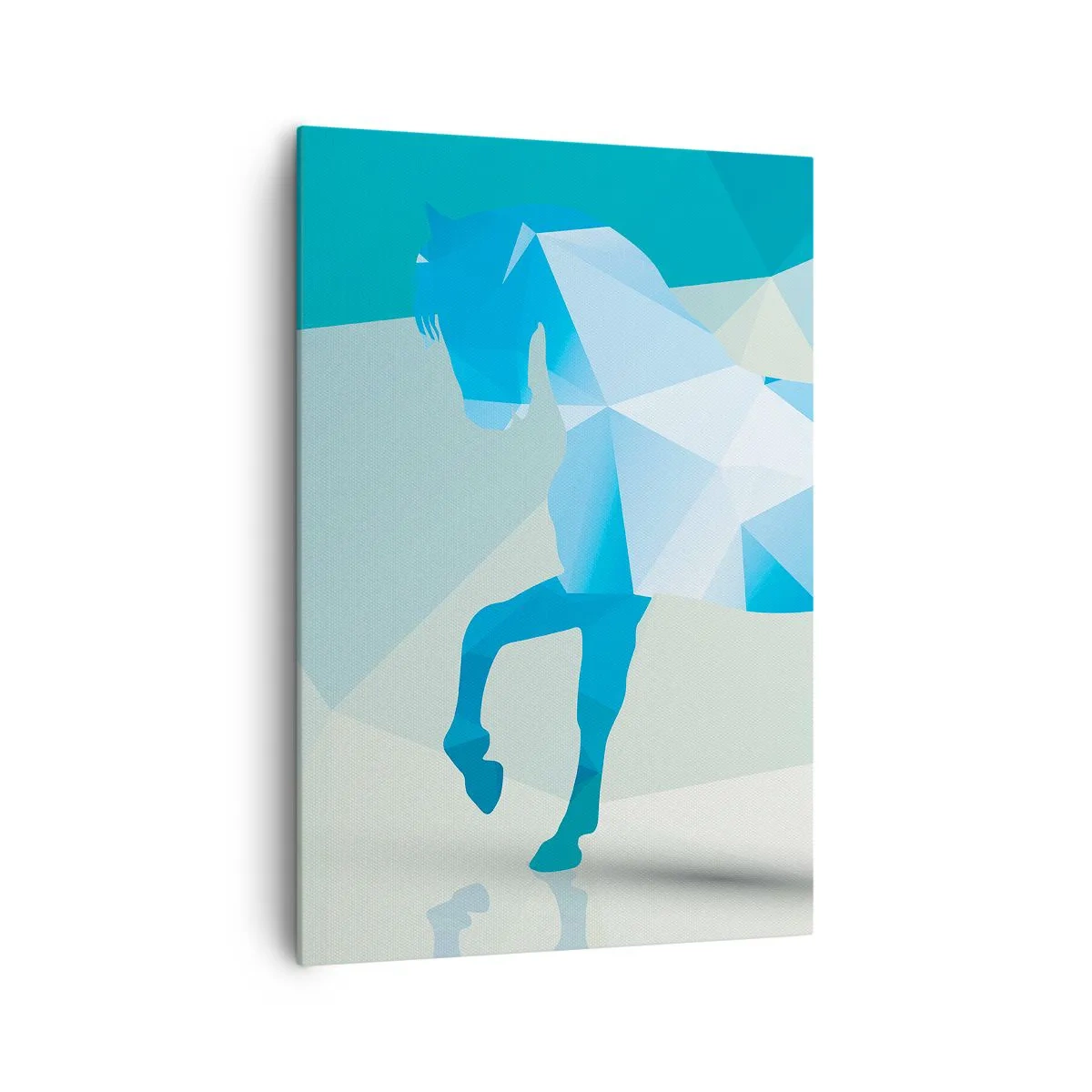 Tablou pe pânză - Cal geometric în turcoaz - 70x100 cm
